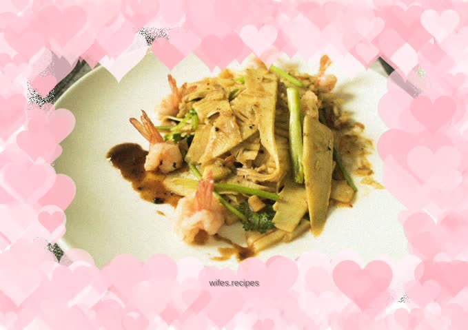 Spring Bamboo Shoots and Shrimp with Black Pepper Sauce