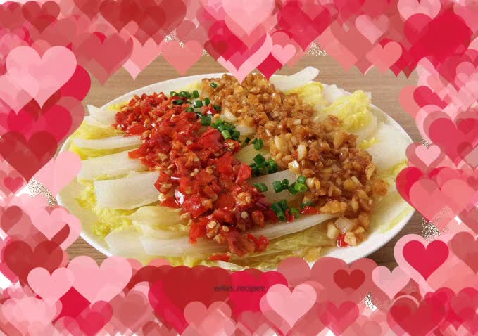 Baby Cabbage with Chopped Pepper and Garlic