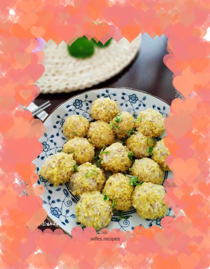 Rhubarb rice and lotus root balls