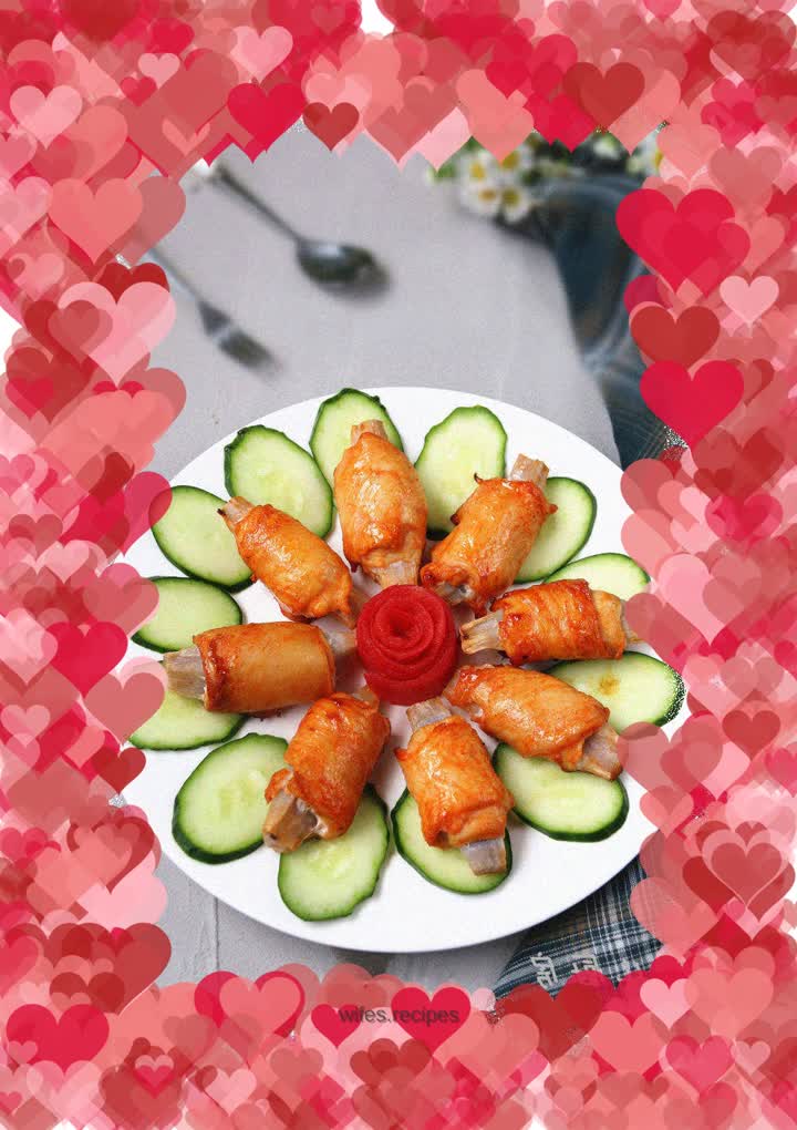 Lotus root chicken roll