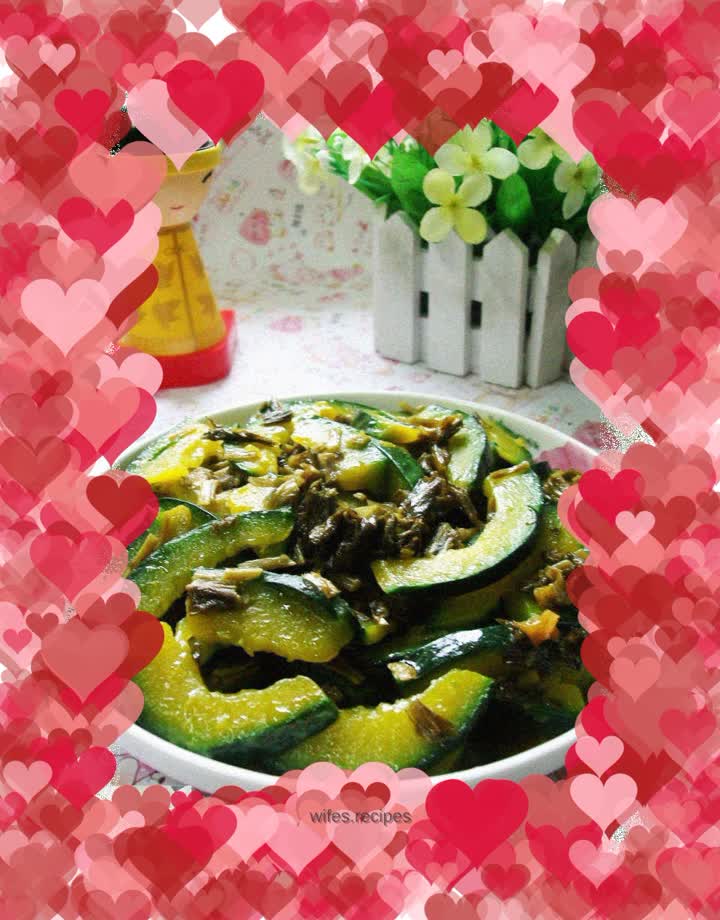 Stir-fried Japanese Pumpkin with Pickled Vegetables