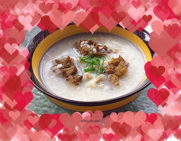 Milky sea cucumber and shredded pork porridge