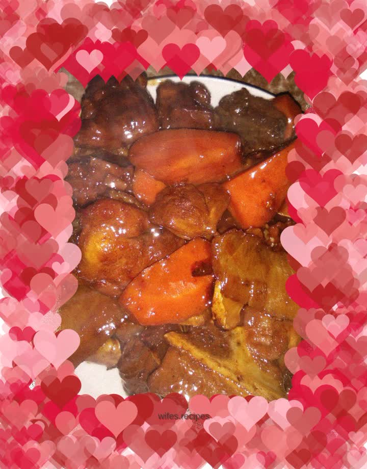 Braised carrots with mixed bones