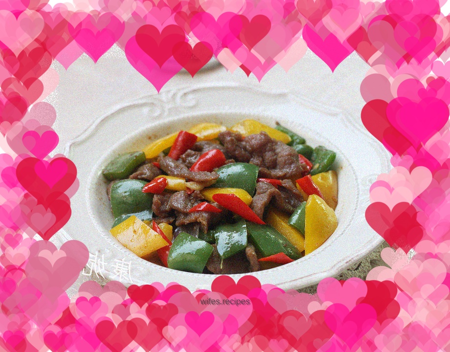 Stir-fried beef with green pepper