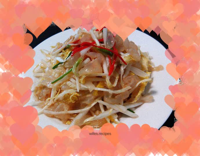 Choy sum mixed with stings