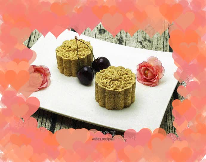 Mung bean cake with sesame oil bean paste