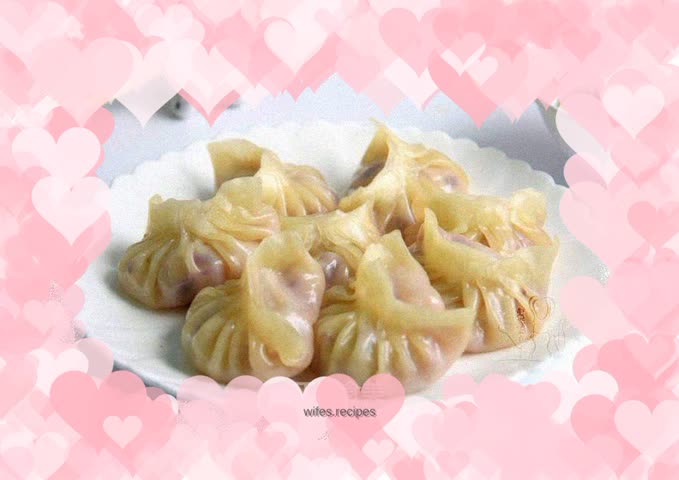 Cabbage, purple cabbage and pork dumplings