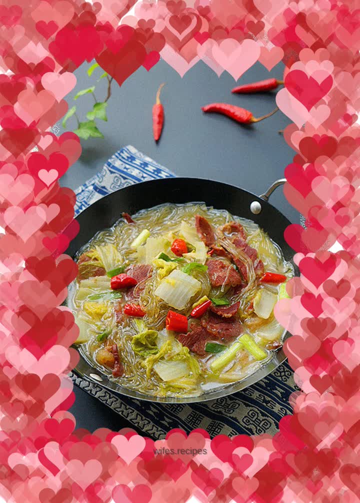 Braised beef with cabbage and vermicelli