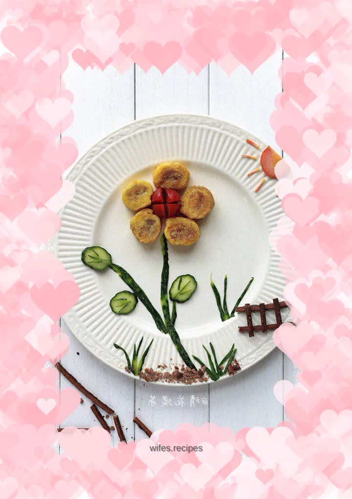 Good mood, good appetite, colorful flower breakfast