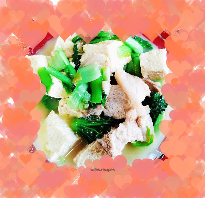 Pork belly, cabbage and frozen tofu