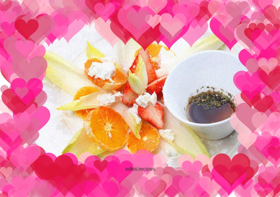 Feta cheese mixed with chicory