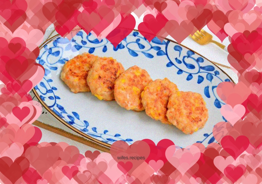 Carrot, corn and shrimp cakes