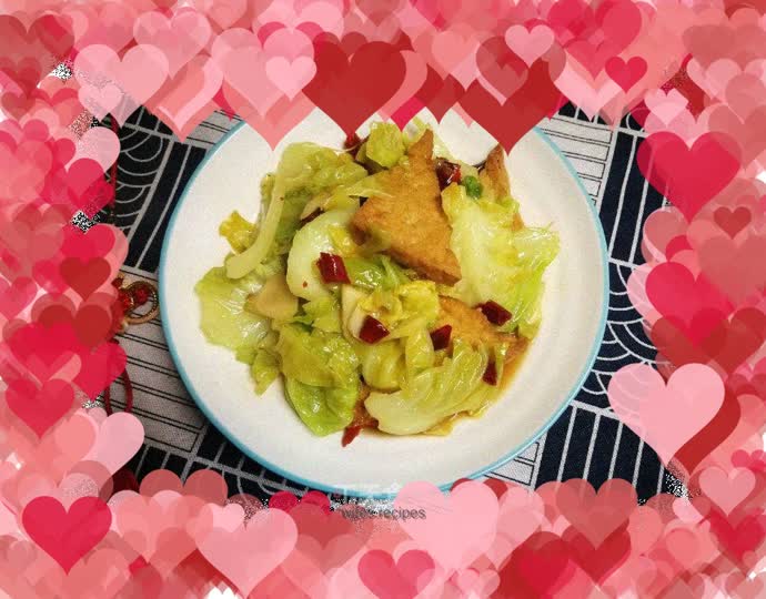 Stir-fried cabbage with braised tofu