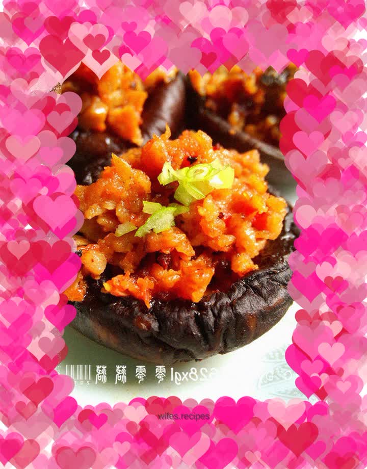 Nutritious and more delicious: minced meat stuffed with shiitake mushrooms