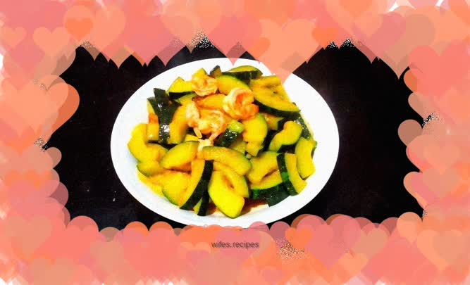 Braised pumpkin with shrimps