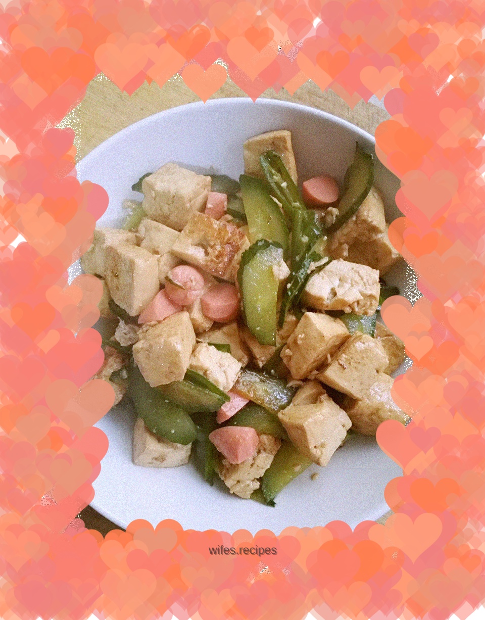 Stir-fried tofu with cucumber