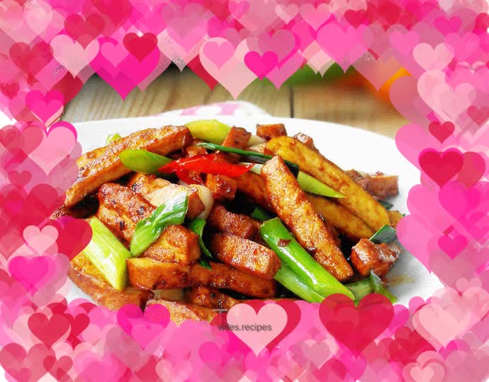 Dried garlic sprouts and chili sauce