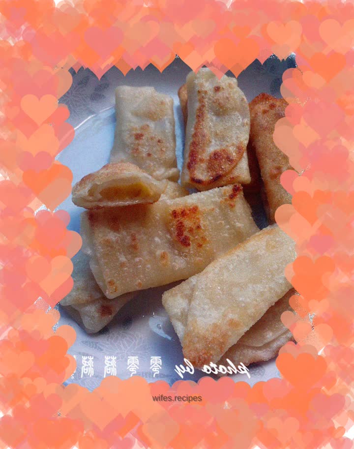 Leftover dumpling wrappers - banana spring rolls