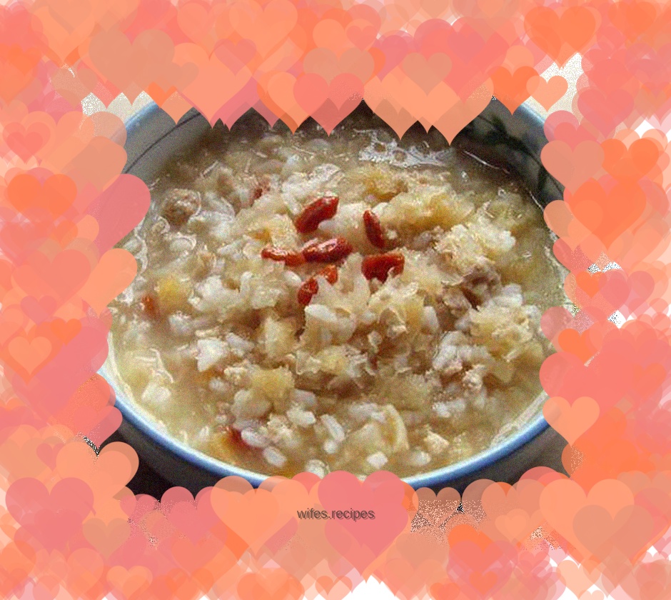 Warm porridge in winter --- Tremella, Scallops, Chicken and Rice Porridge