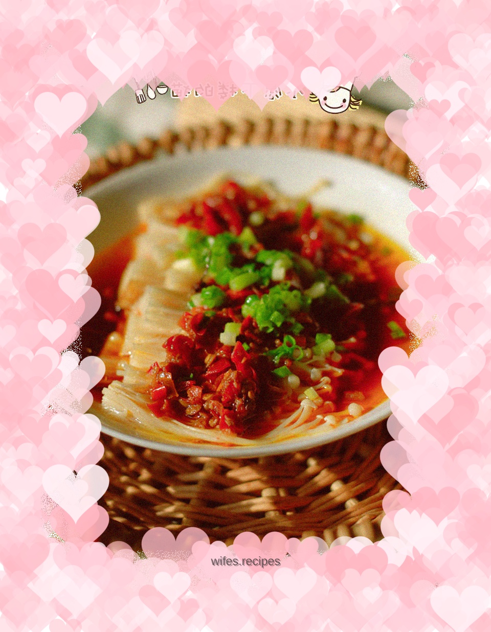 Steamed Enoki Mushrooms with Chopped Pepper