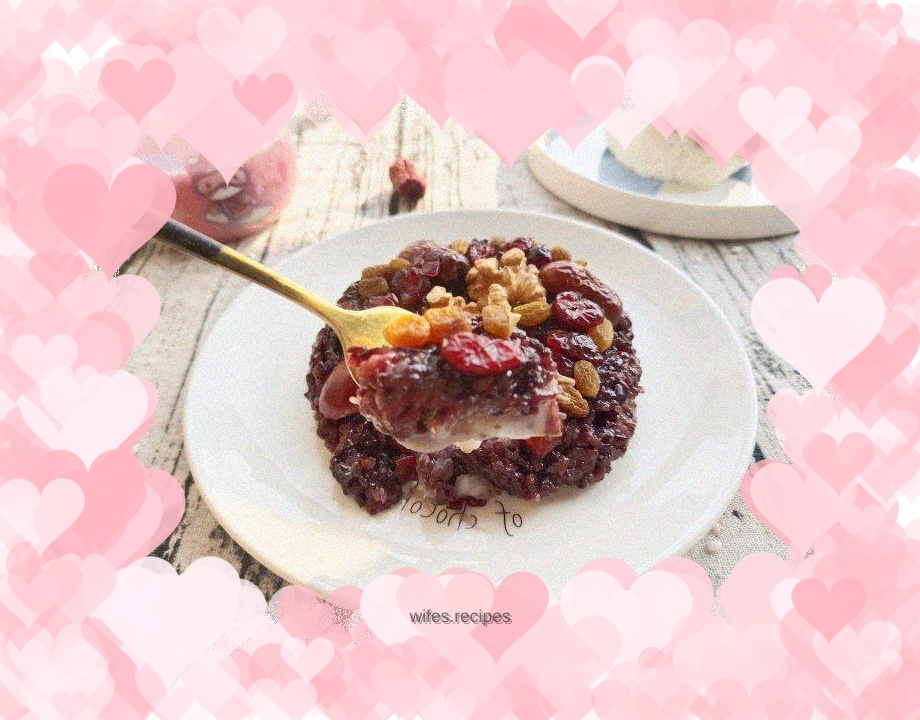 Coconut taro puree cheese chia seed rice pudding