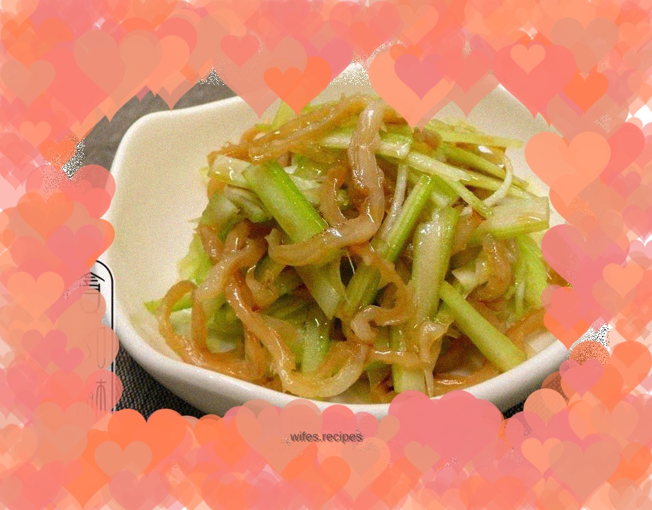 Shredded jellyfish with mustard and celery ☆ huge jellyfish skin 1