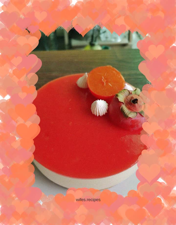 Persimmon mousse layer cake