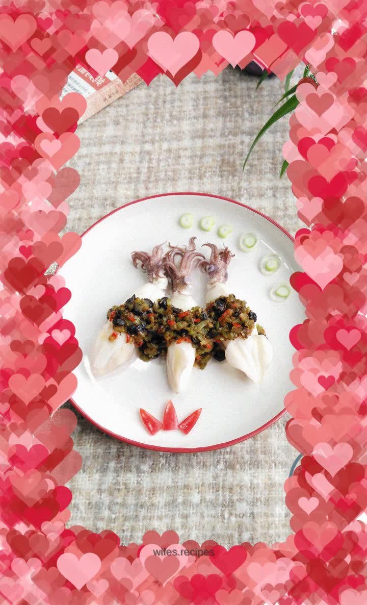 Roasted octopus with black soy sauce and roasted pepper