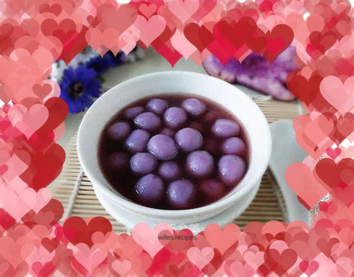 Purple yam glutinous rice balls