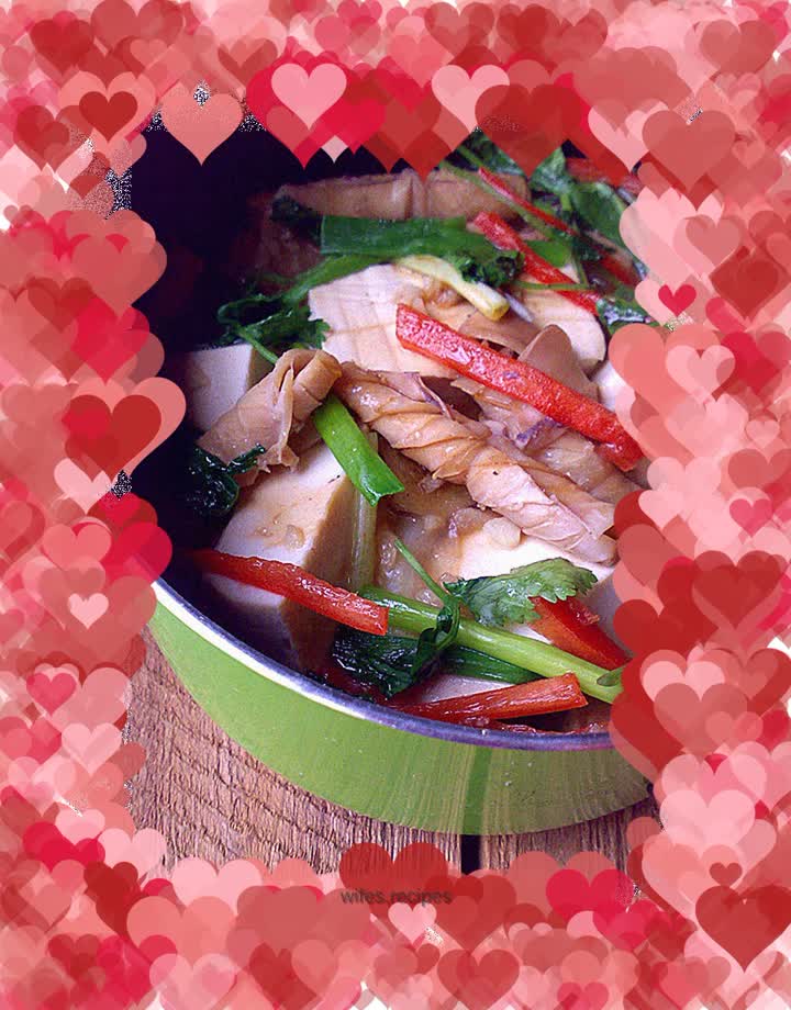 Shrimp paste squid and tofu stew