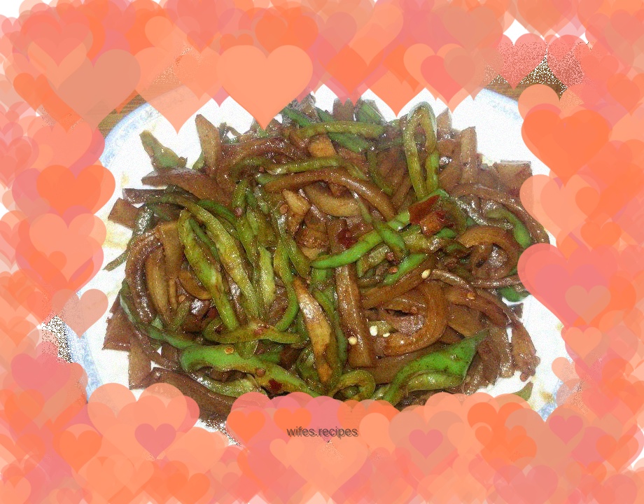 Stir-fried Pork Skin with Spicy Peppers