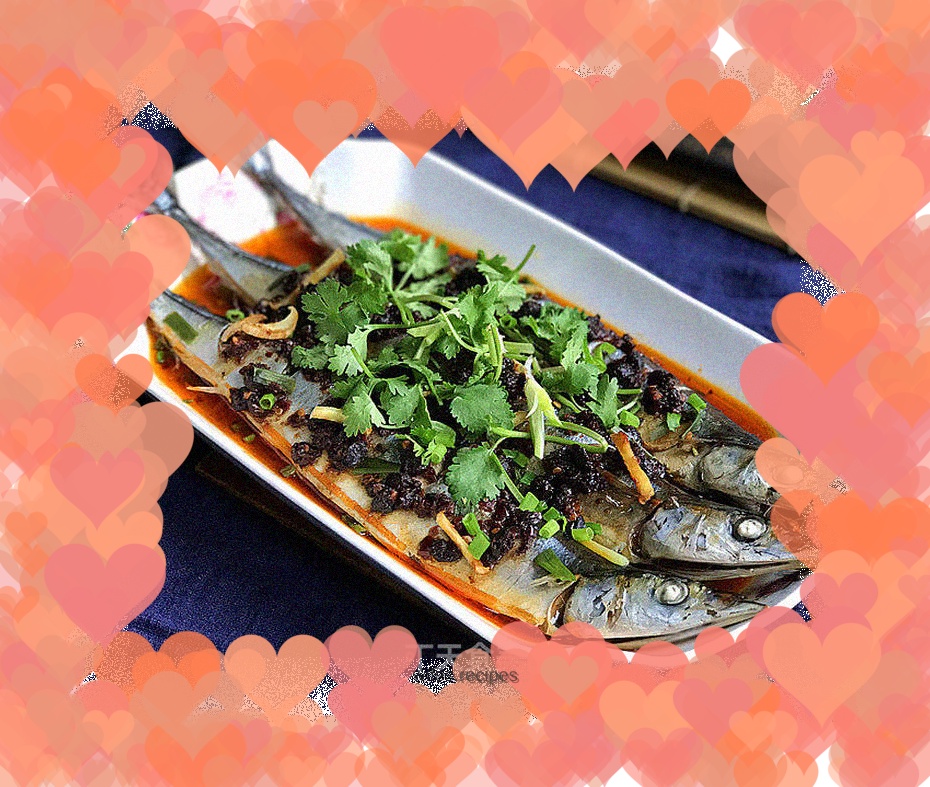 Steamed saury with black bean sauce