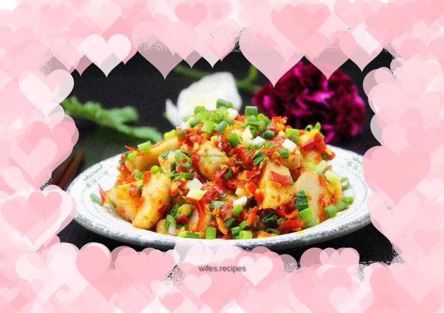 Chopped pepper and taro