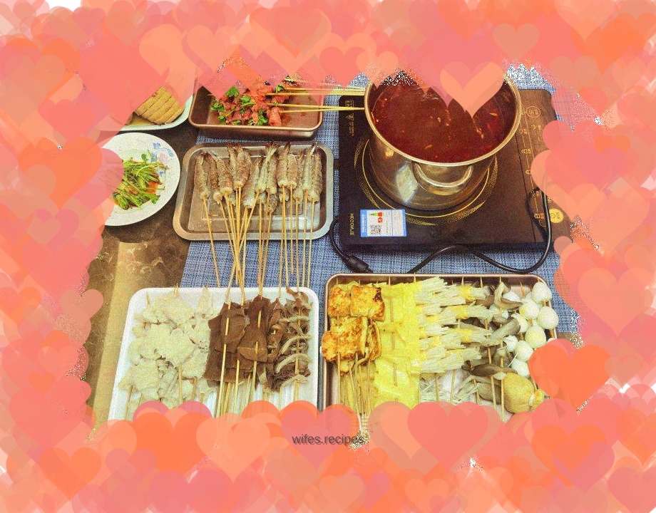 Spicy tripe hotpot skewers