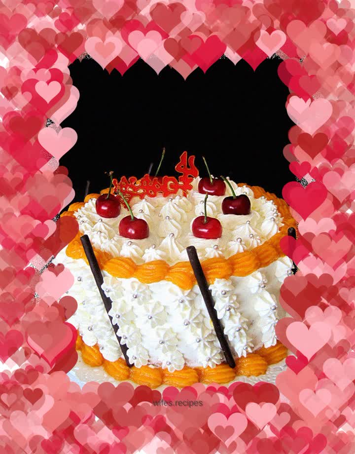 Cream Fruit Birthday Cake