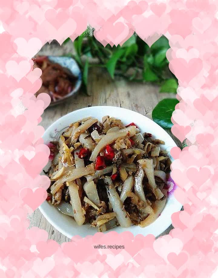 Stir-fried konjac with pickled vegetables