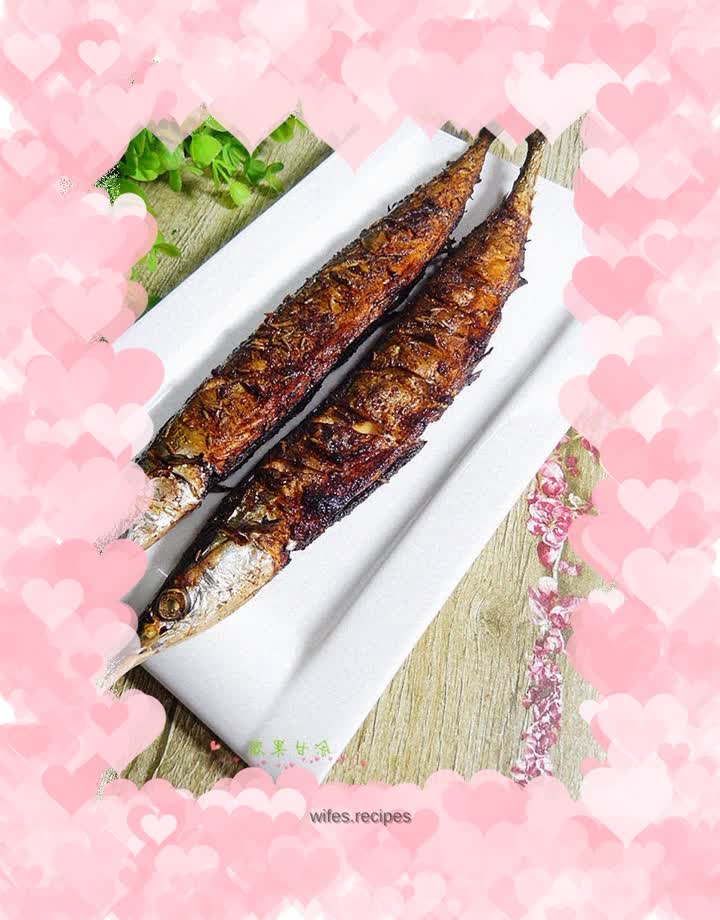 Grilled saury with cumin
