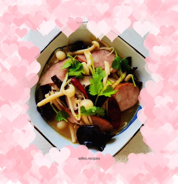 Mushroom stewed sausage