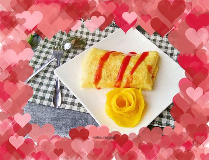 Mango meat omelette rice