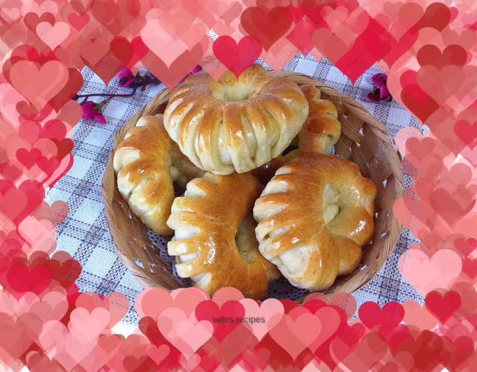 Milky patterned bread