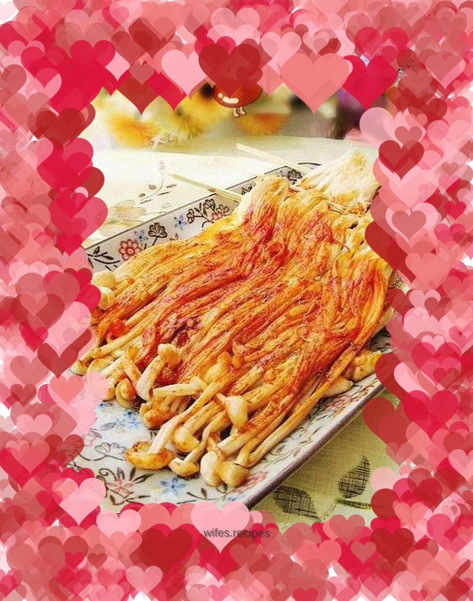 Pan-fried BBQ Flavored Enoki Mushrooms