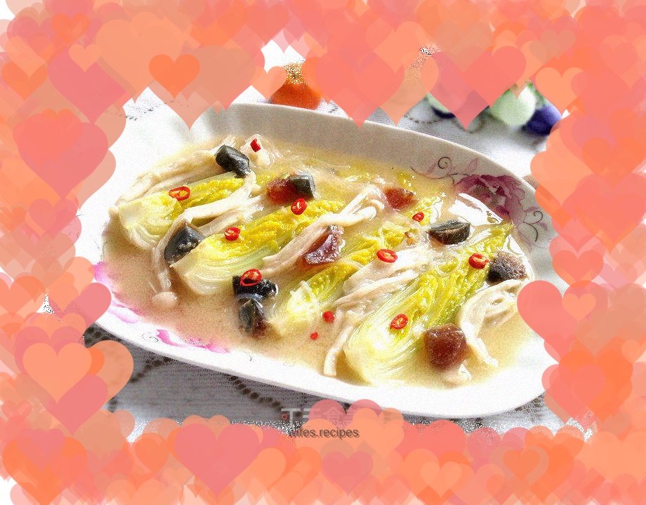 Seafood Mushrooms, Preserved Eggs and Baby Cabbage