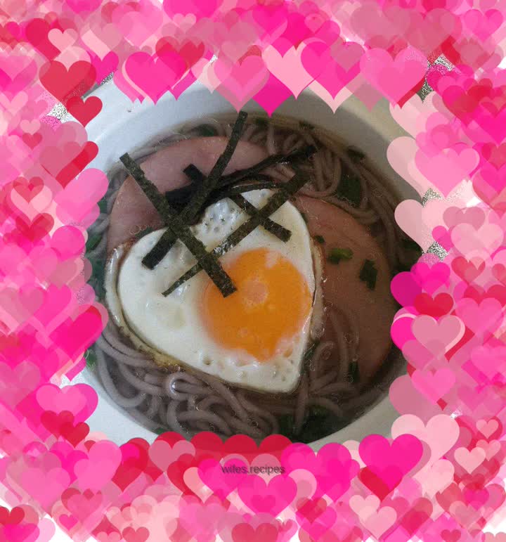 Japanese style kombu dashi soba noodles