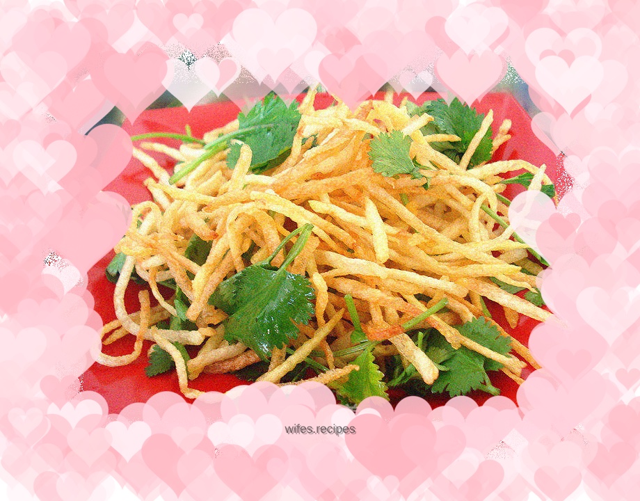 Sweet and sour fried potato shreds