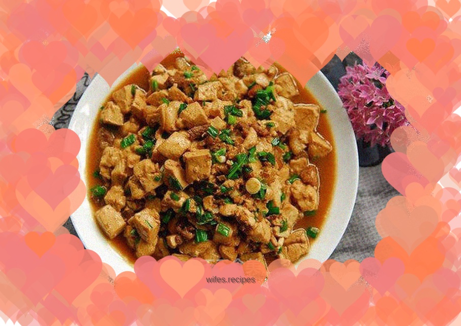 Braised tofu with garlic minced pork