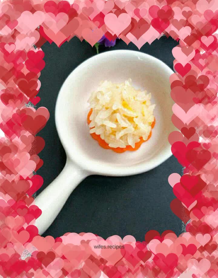 Baby food supplement carrot and glutinous rice balls