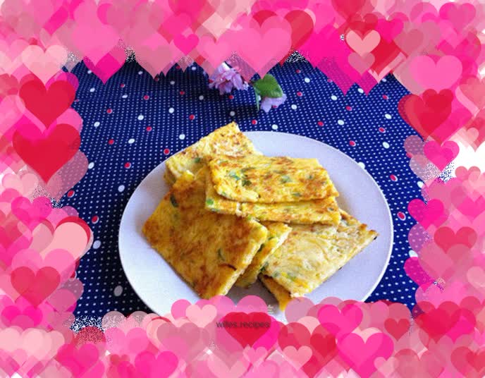 Pumpkin and bean dregs egg pancake