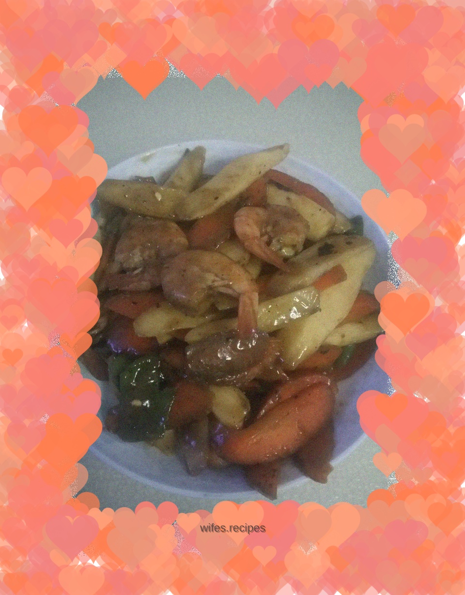 Braised yam and shrimps