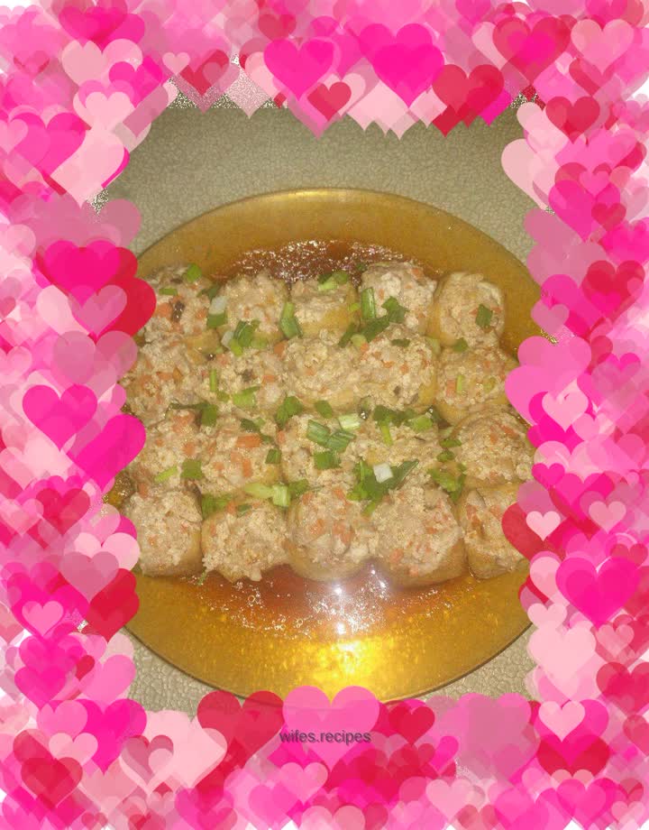 Stuffed pork with fried beans