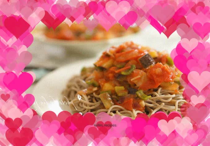 Vegetarian soba noodles for two persons